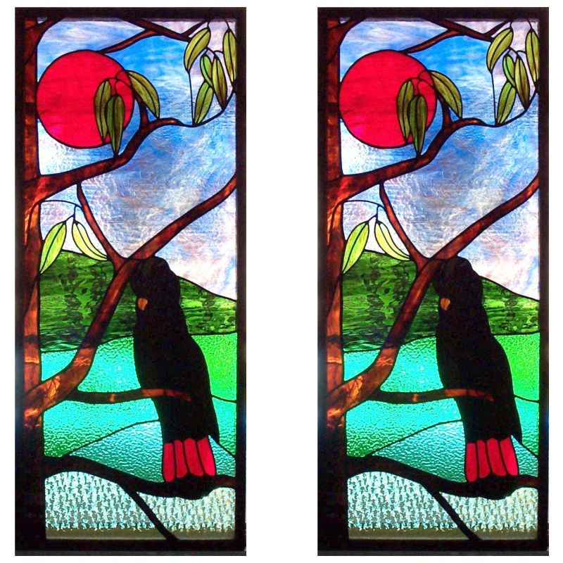 Stained Glass Red Tail at Sunset